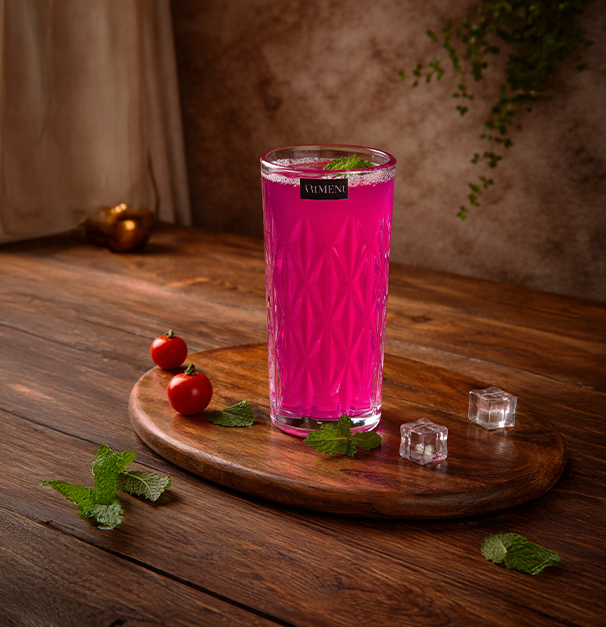 Elevated Etched Highball Glass