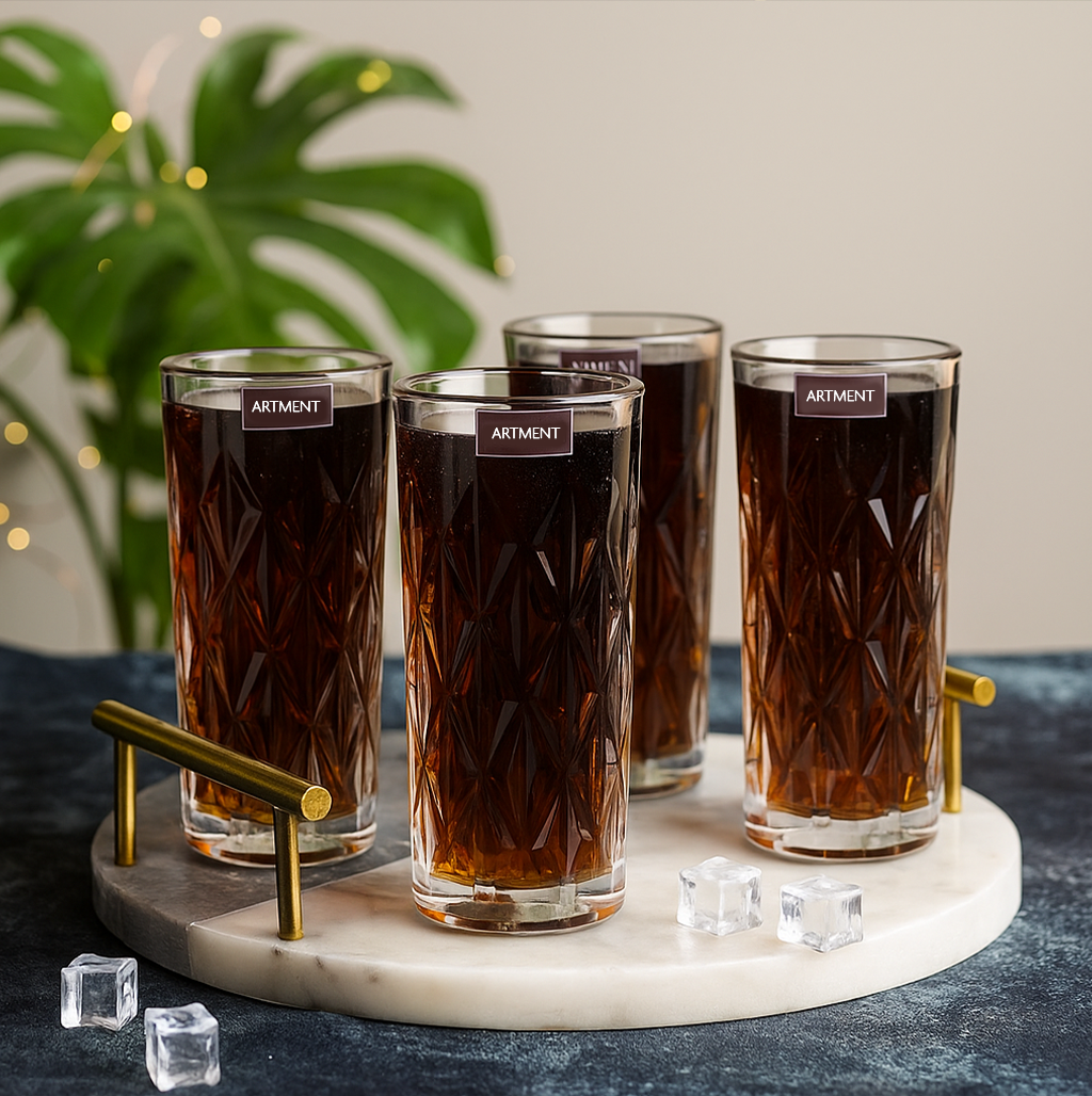 Elevated Etched Highball Glass