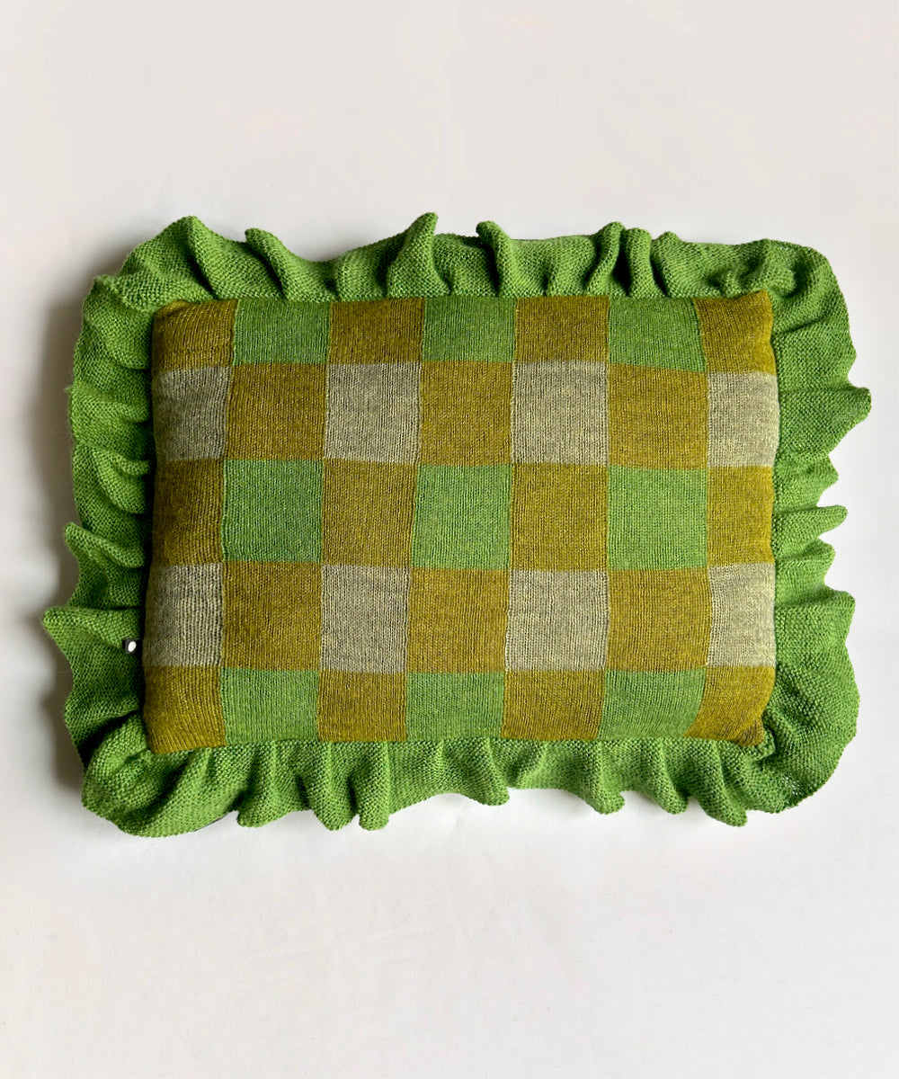 Gingham Ruffle Pillow