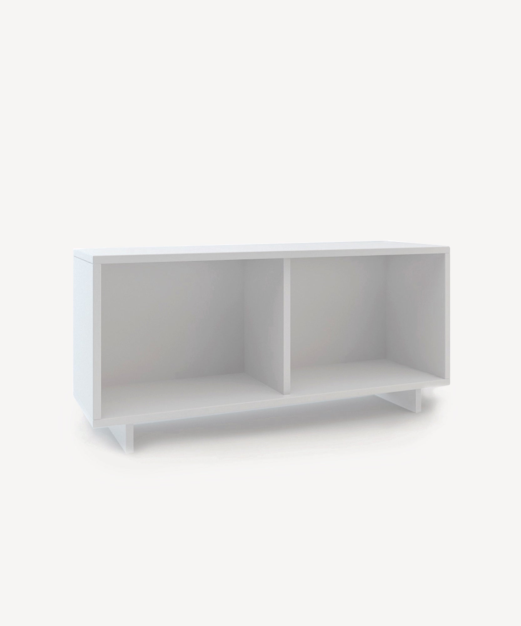 The Perch Shelf - Twin Size features a white rectangular design with two open compartments.