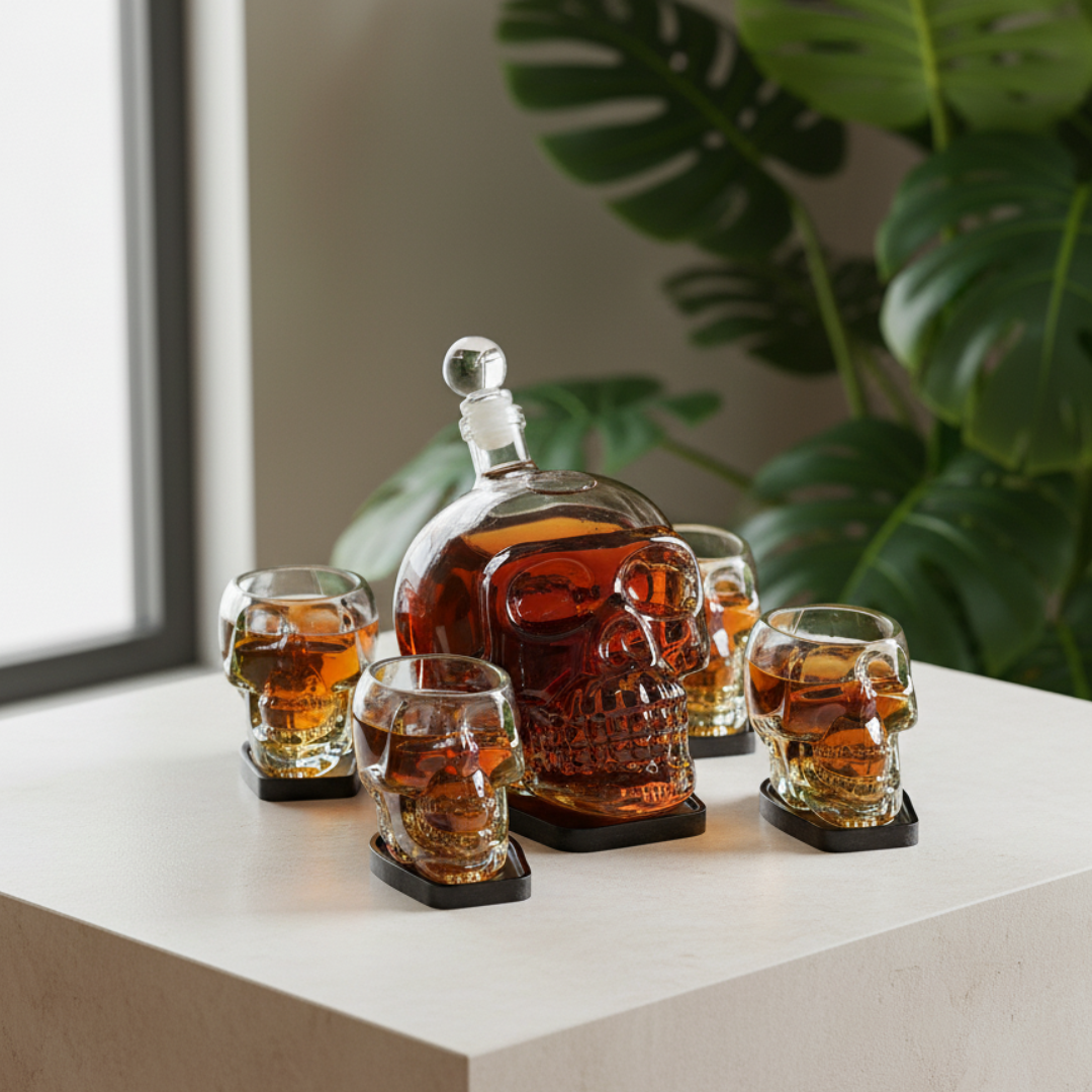 Eclipse Skull Decanter Set