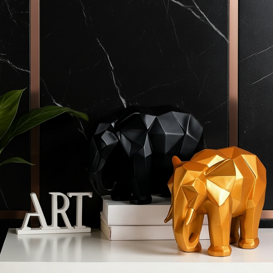 Modern Art Geometric Elephant Accent