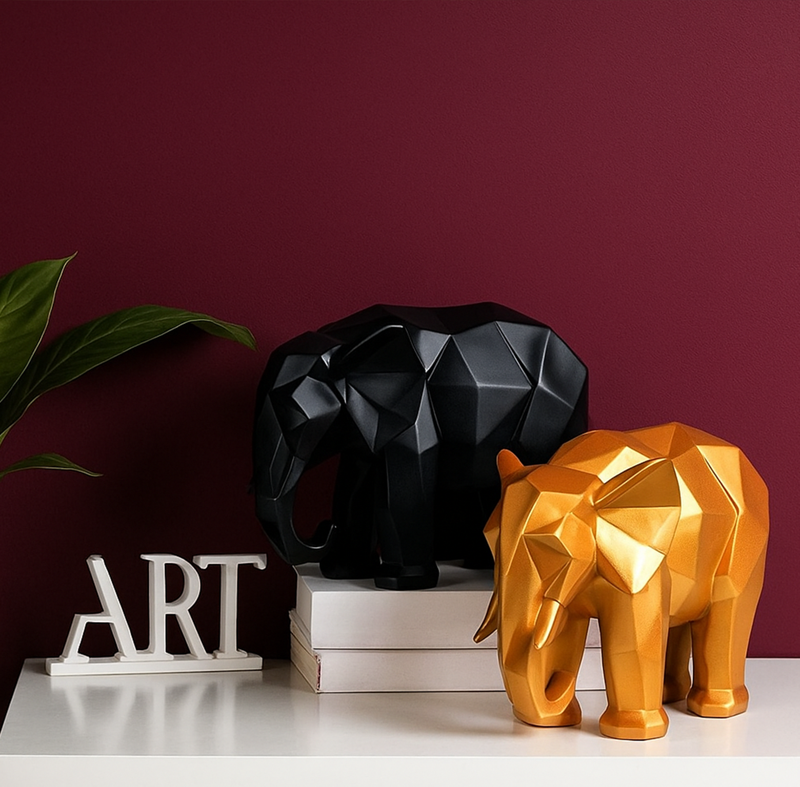 Modern Art Geometric Elephant Accent