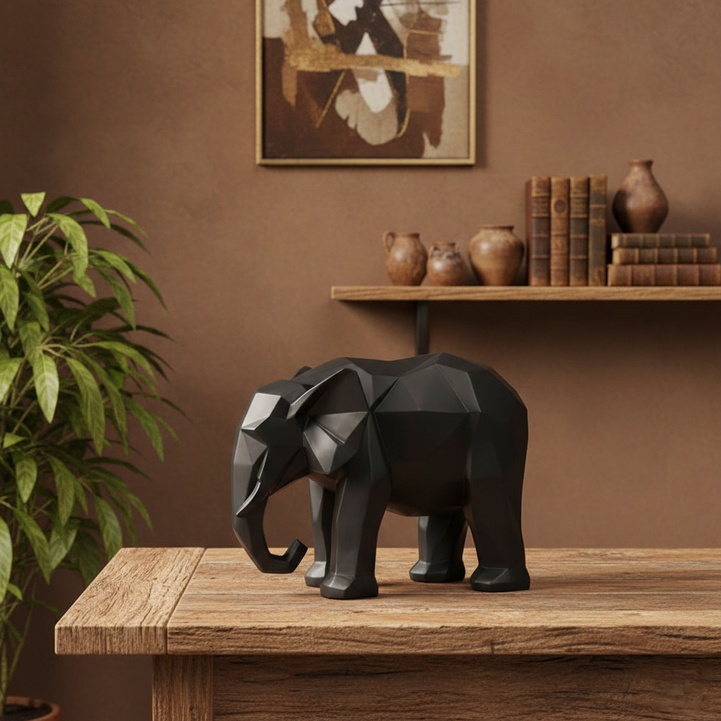 Modern Art Geometric Elephant Accent