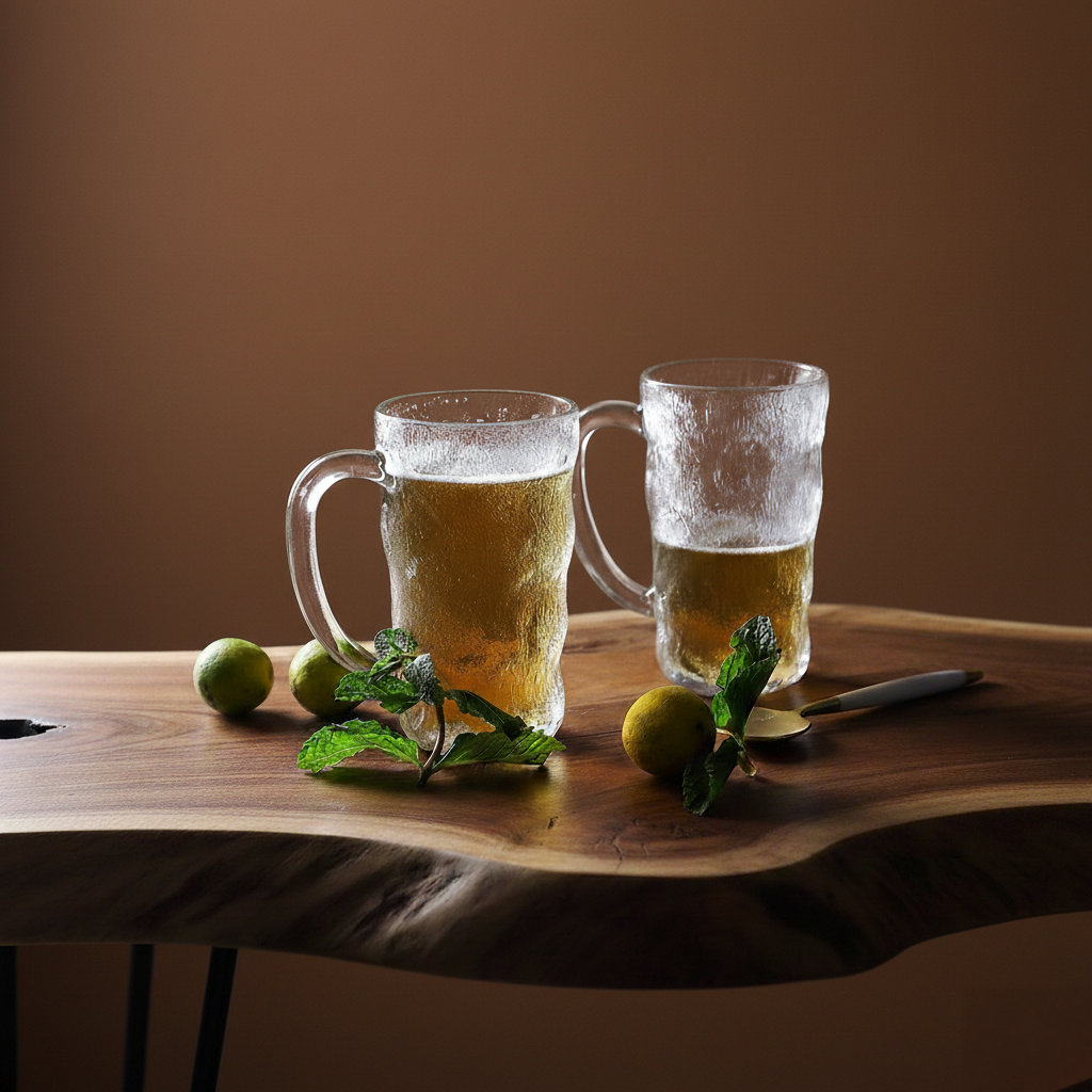 Impressionism Frosted Beer Mug Set