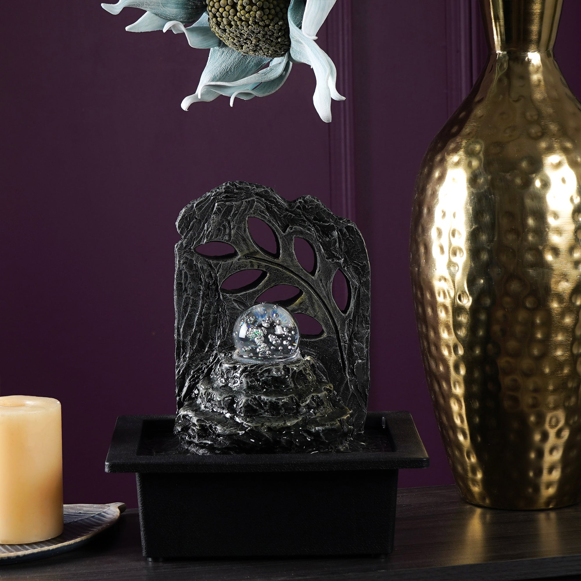 Leaf Vein Flow Table Fountain - The Artment