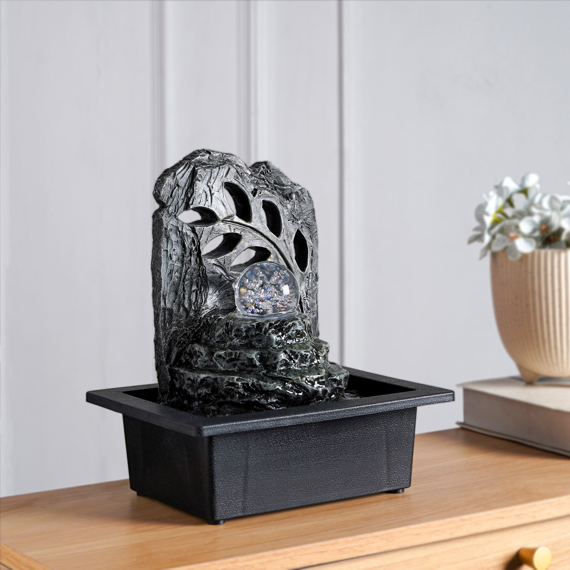 Leaf Vein Flow Table Fountain - The Artment