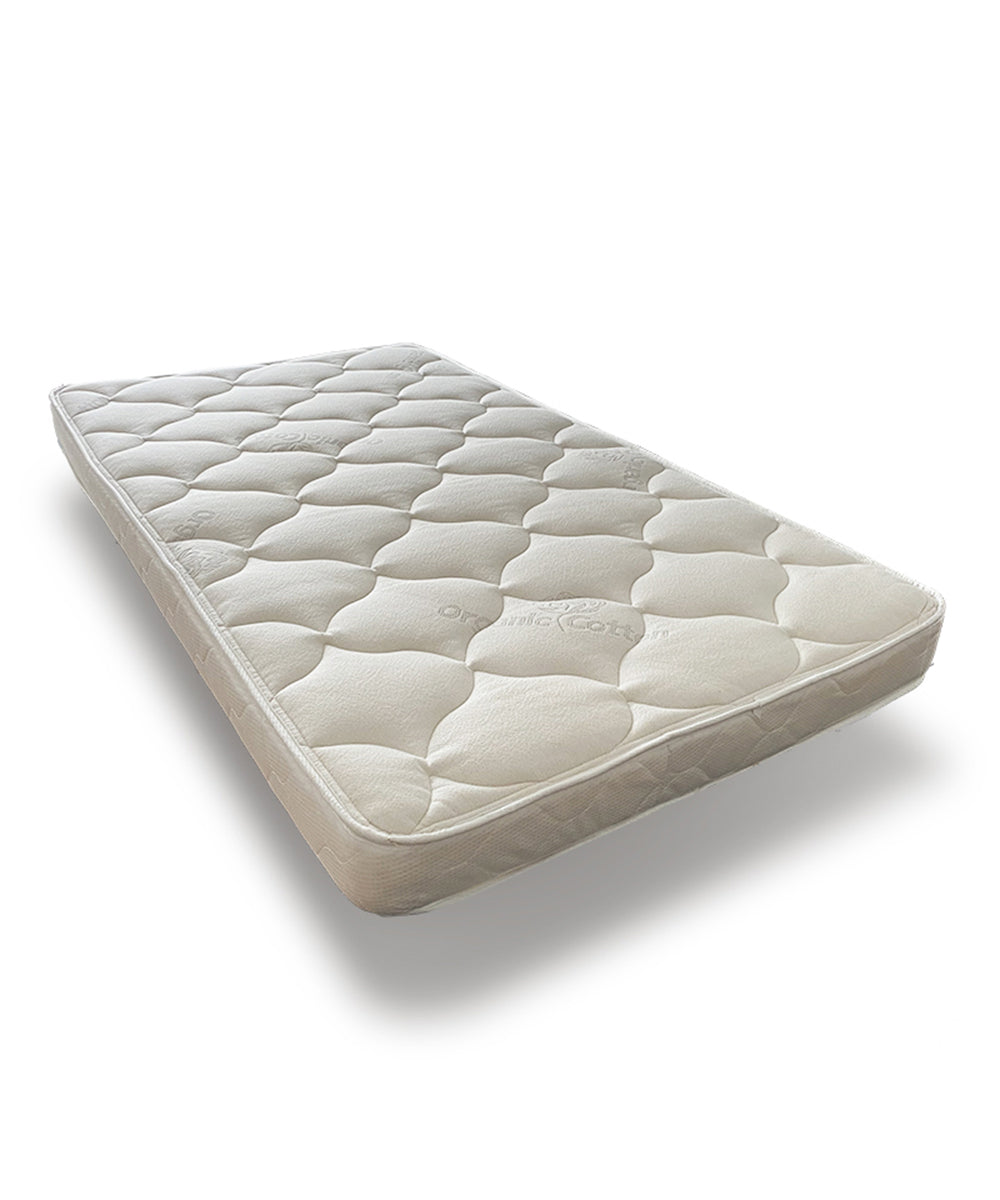 A white, quilted Dual Firm Twin & Full-Size Mattress isolated on a white background.