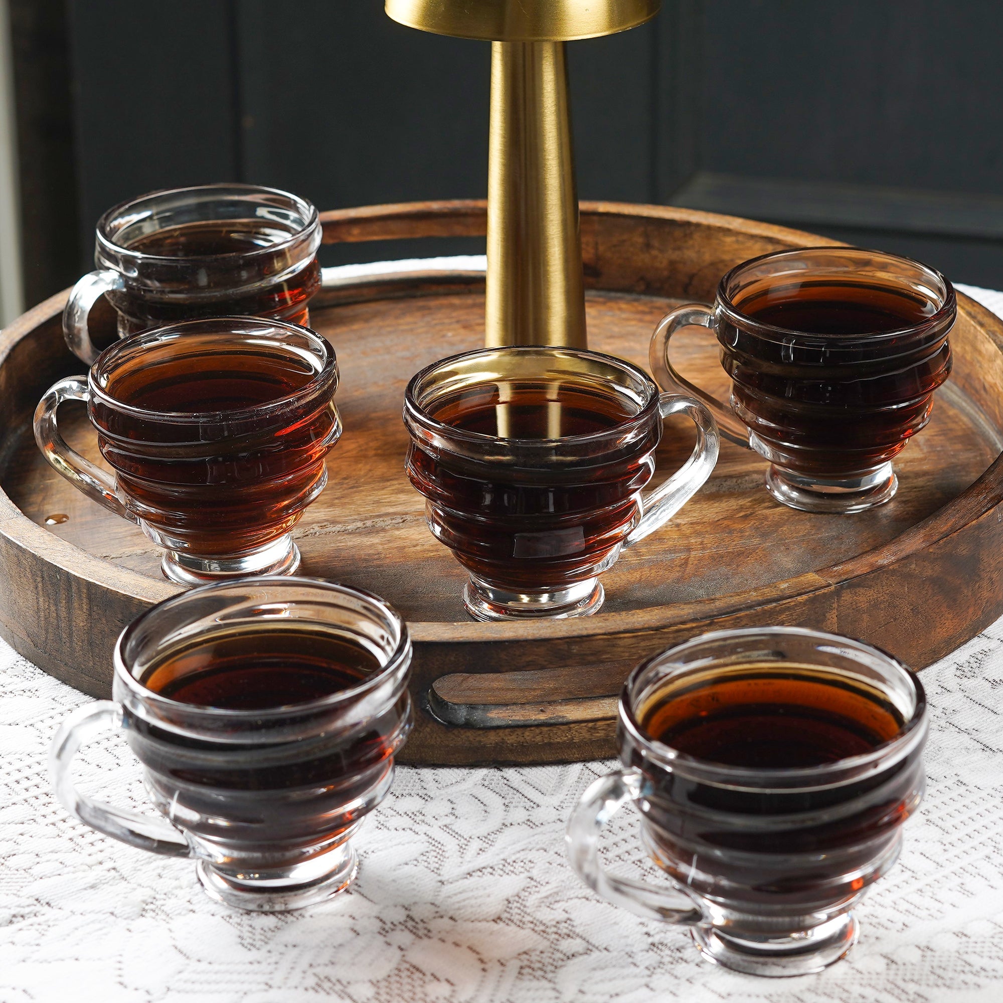 Minimalist Clear Crinkled Teacups (Set of 6) - The Artment