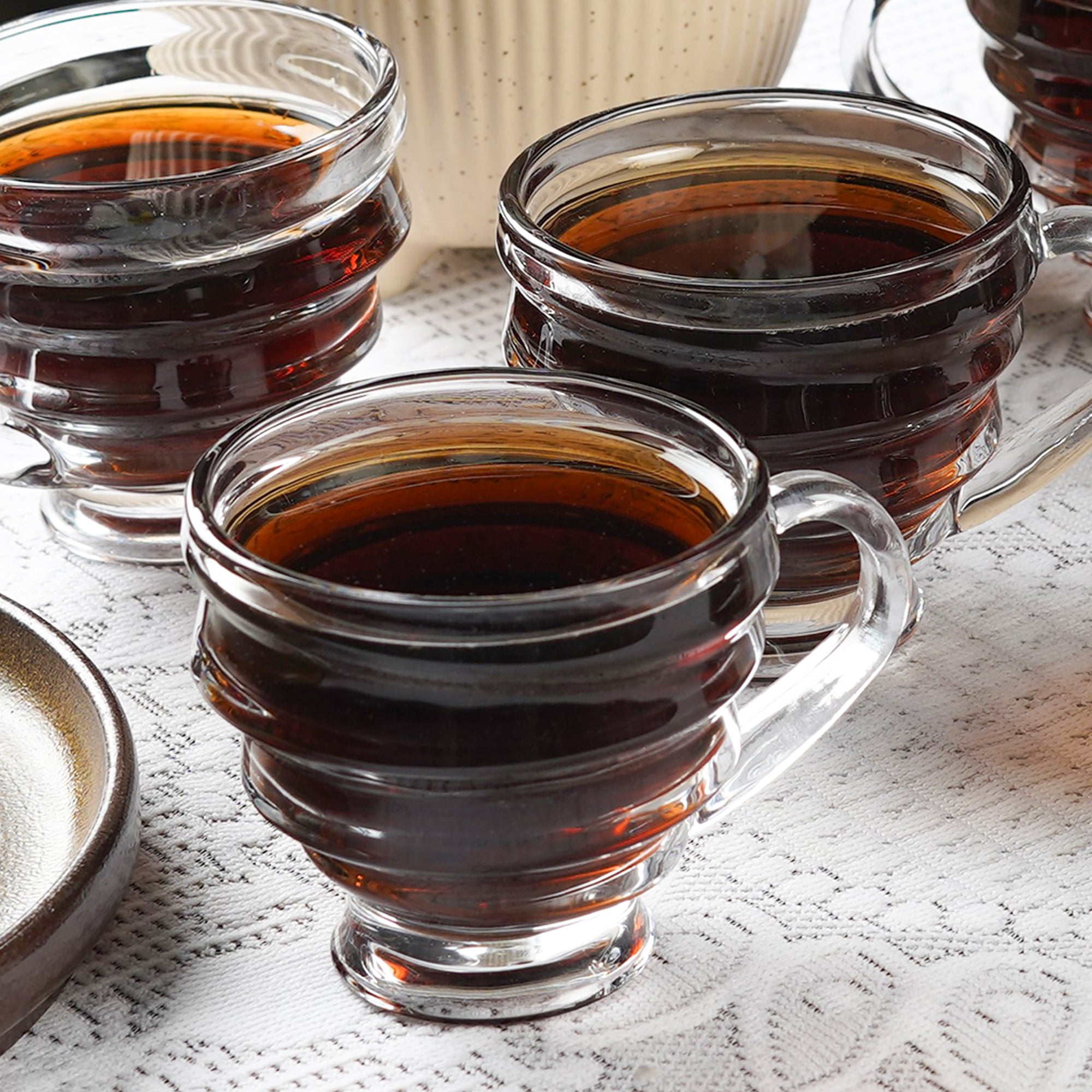 Minimalist Clear Crinkled Teacups (Set of 6) - The Artment