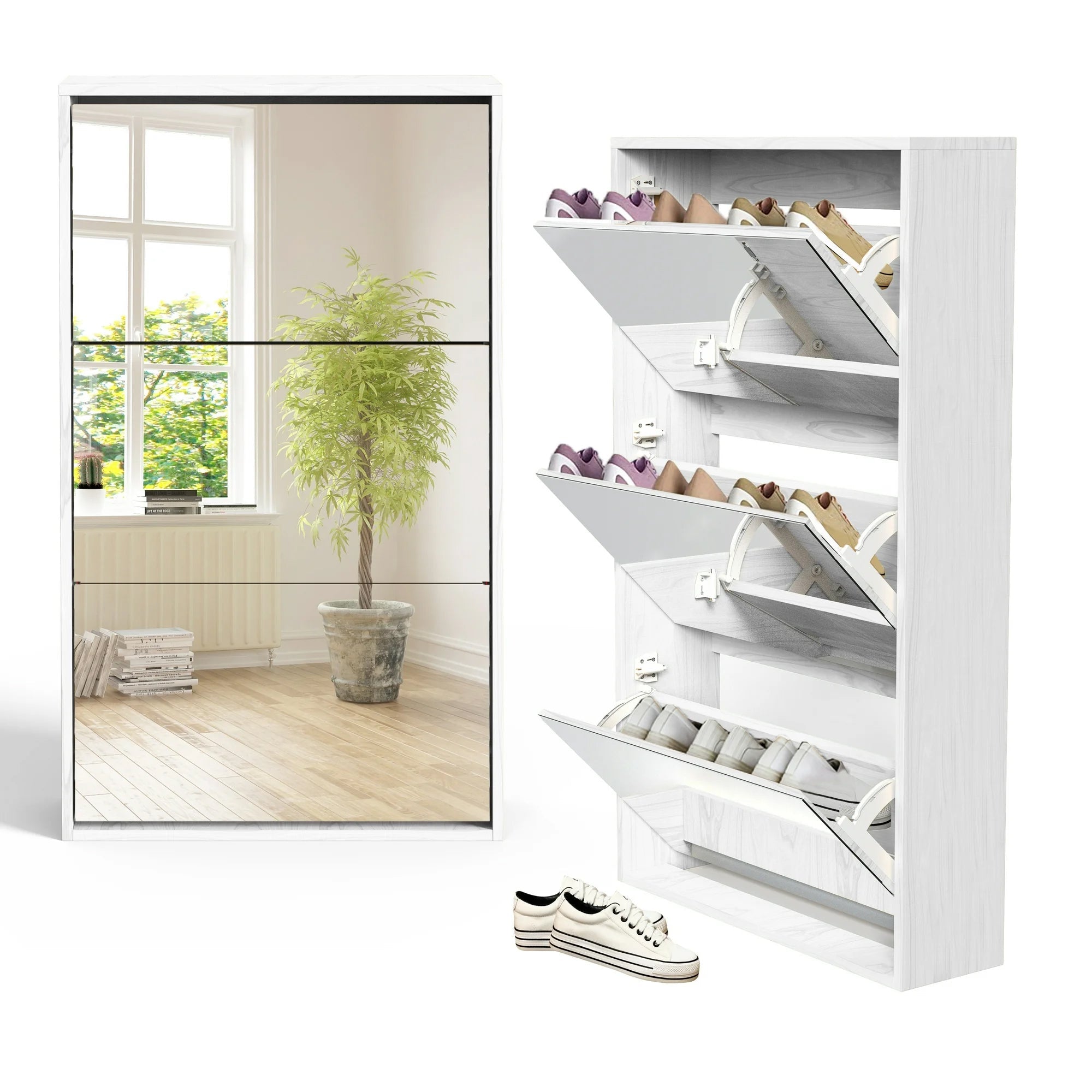 Mirrage - Mirror Shoe Cabinet - The Artment
