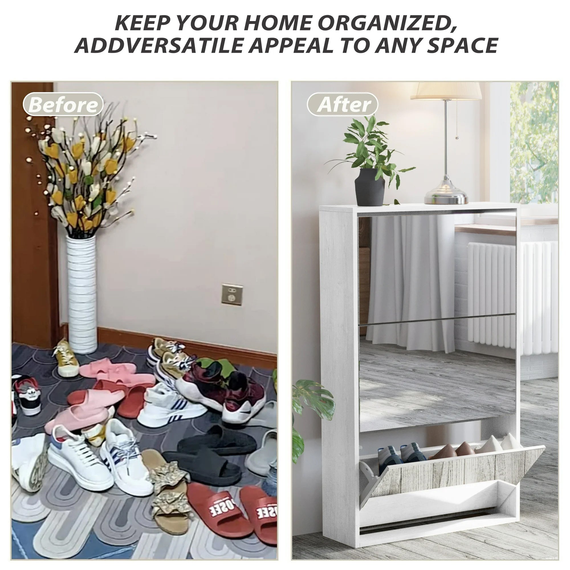 Mirrage - Mirror Shoe Cabinet - The Artment