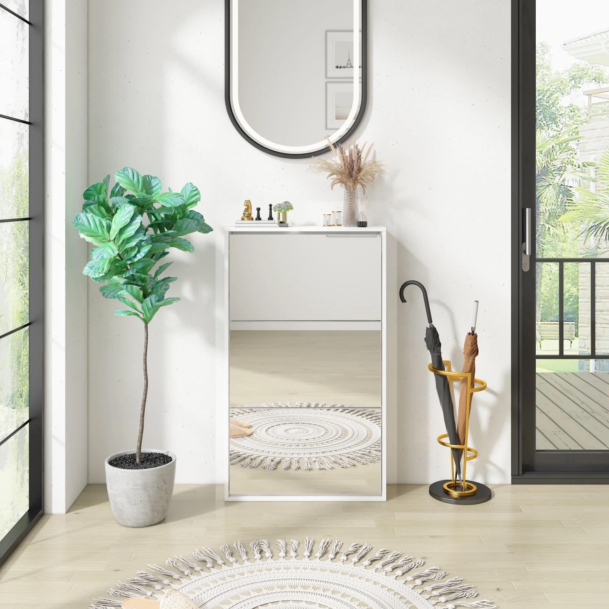 Mirrage - Mirror Shoe Cabinet - The Artment