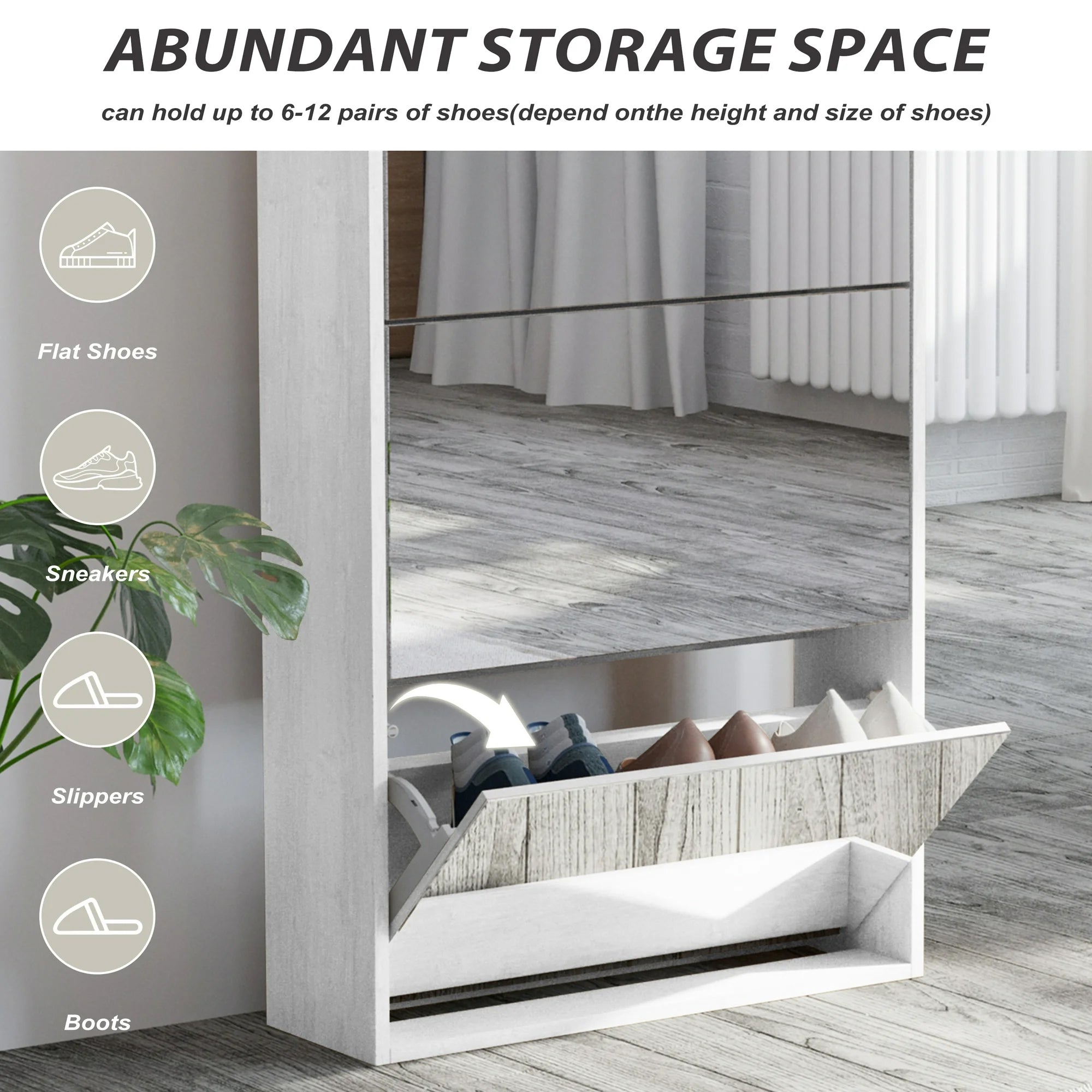 Mirrage - Mirror Shoe Cabinet - The Artment