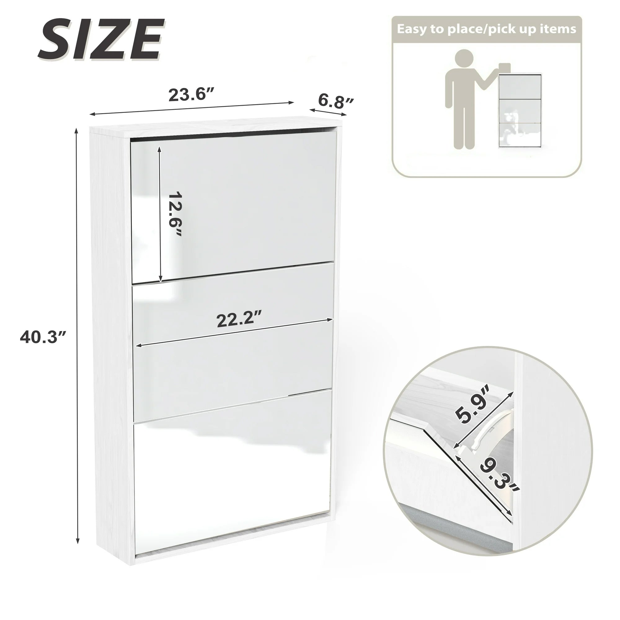Mirrage - Mirror Shoe Cabinet - The Artment