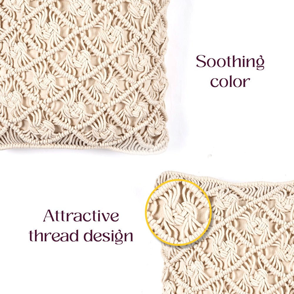 WanderWeft Boho Macrame Cushion Covers - The Artment