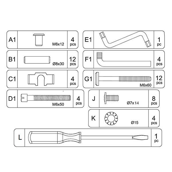 The Sparrow Crib Hardware assembly guide illustrates various screws, bolts, an Allen wrench, and a screwdriver with labeled quantities.